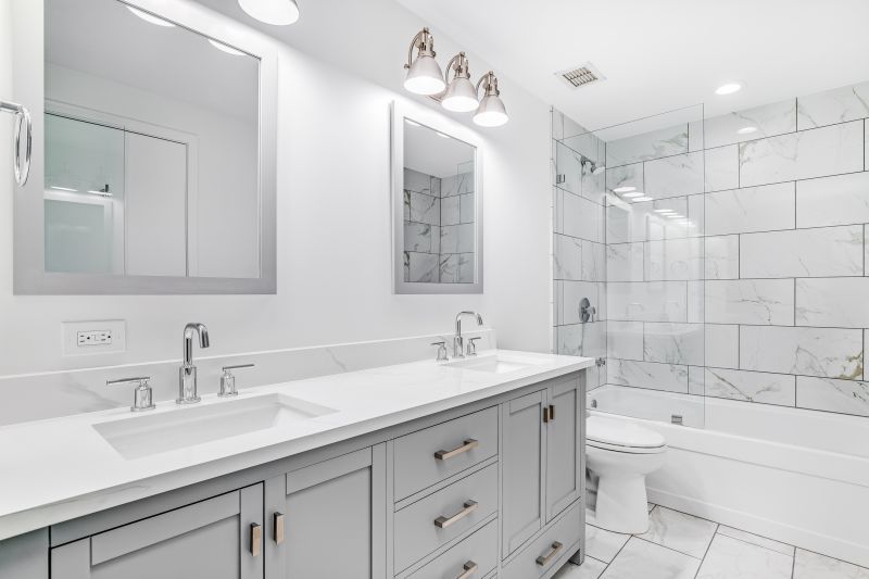 Double Vanity with Elegant Fixtures